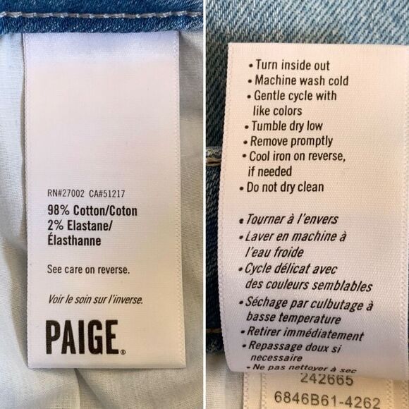 Paige Carrot Leg High‎ Rise Paperbag Waist Jean in Cheyne Size 27 - Picture 10 of 12